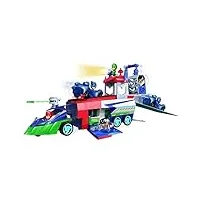 pyjamasques, camion de transport, avec 1 mini véhicule et 1 figurine, sonore et lumineux, jouet pour enfants dès 3 ans, pjm99