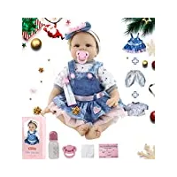 ziyiui realiste 55cm poupée reborn bébé fille poupons de silicone poupee reborn babys dolls enfants cadeaux jouet 22 pouce