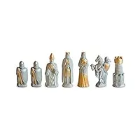 selva kÖnig arthur - lot de 9 moules en latex (7 x 1 figurine + 2 fermes) - environ 135 mm de haut - loisir créatif royal - matériel : artelin ou creastone (environ 1200 g) - c33639