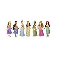 disney 7 poupées princesses ariel aurore belle cendrillon jasmin raiponce tiana - hauteur 30cm - f1547