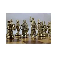 (pièces d'échecs uniquement) - figurines historiques de rome faites à la main - pièces d'échecs en métal - grande taille - king 10,9 cm (planche non incluse)