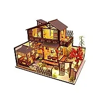 cutebee miniature avec des meubles de maison de poupée, kit diy dollhouse en bois ainsi que la poussière et le mouvement de la musique, 1:24 salle créative pour l'idée cadeau saint valentin