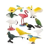 flormoon lot de 10 petits oiseaux réalistes - jouet éducatif précoce - pour projet scientifique - cadeau de noël ou d'anniversaire pour enfants