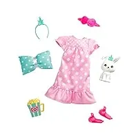 barbie princesse adventure kit figurine lapin, vêtements et accessoires pour poupée, jouet pour enfant, gml66 multicolore