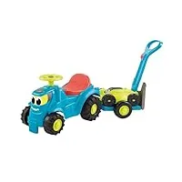 jouets ecoiffier - 4350 - tracteur + remorque + tondeuse - jeux de plein air pour enfants - de 12 à 36 mois - fabriqué en france