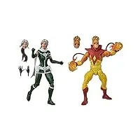 marvel hasbro legends - edition collector - 2 figurines 15 cm marvel's rogue et pyro e9293 multicolore