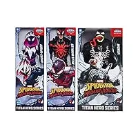 spider-man marvel lot de 3 figurines titan hero series maximum venom 30,5 cm