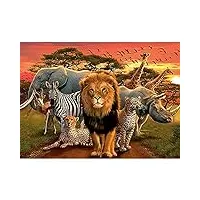 jw-mzpt adulte puzzle en bois, lion king of the grassland, 500/1000/1500/2000/3000/4000/5000 / 6000pcs, porche peinture décorative,6000pcs