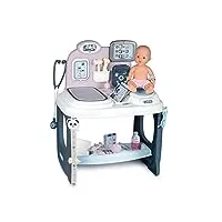 smoby - baby care - centre de soins - pour poupons et poupées - tablette electronique + 1 poupon fonction pipi inclus - 28 accessoires docteur - 240300