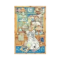 pintoo puzzle 600 pièces pour adultes - lion en coton - meuble de collection little white tiger - beau puzzle en plastique pour décoration d'intérieur - zéro poussière - rangement facile [h2350]
