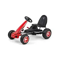 milly mally viper kart à pédales go-kart vélo et véhicule pour les enfants à partir de 3 ans rouge