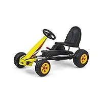 milly mally viper kart à pédales go-kart vélo et véhicule pour les enfants à partir de 3 ans jaune