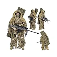 hyzm 1/6 figurine soldat, 30cm figurine daction avec arme soldats modèle militaires jouet figurinea ensembles - tout terrain tireur délite