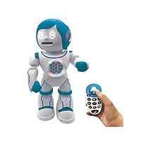 lexibook powerman kid - robot éducatif bilingue parlant français/anglais avec télécommande - programmable, dance, joue de la musique, raconte des histoires 450+ quiz, lance des disques 4+ - rob90fr