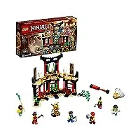 lego 71735 ninjago le tournoi des Éléments, ensemble de construction de temple avec arène de combat et figurine ninja lloyd en or à collectionner