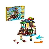 lego 31118 creator 3-en-1 la maison sur la plage du surfeur, jeu de construction, figurines animaux marins, piscine, idée cadeau enfants 8 ans et plus