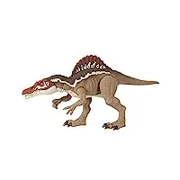 mattel jurassic world mâchoires extrêmes spinosaure, figurine articulée de dinosaure avec gueule géante et décoration réaliste, jouet pour enfant, hck57