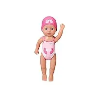 baby born my first swim girl doll 30cm - for toddlers 1 year and up - easy for small hands - includes bathing suit and cap