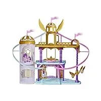 my little pony: a new generation la maison royale, château de 56 cm avec tyroliennes et figurine princess petals