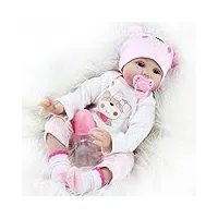 22pouces 55cm poupée reborn bébé fille realiste silicone pas cher vrai poupon baby dolls girls garcon toddlers yeux ouvert