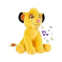 disney peluche bebe - grosse peluche 28cm stitch le roi lion simba dumbo - peluches doudou avec son - jouet premier age - cadeau disney fille garcon (jaune simba)