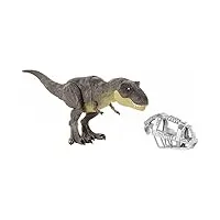 jurassic world : la colo du crétacé, grande figurine articulée dinosaure la fuite du dino piétineur tyrannosaure, jouet pour enfant, gyw84