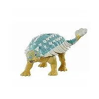 jurassic world : la colo du crétacé, figurine articulée dinosaure ankylosaure bumpy attaque sonore, jouet pour enfant, gwy27