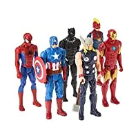 hasbro marvel titan hero series, multipack de 6 figurines de 30 cm à collectionner, pour enfants à partir de 4 ans exclusivité sur amazon