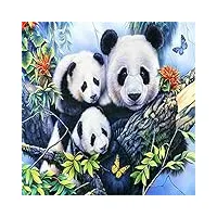 yingxin34 puzzle 2000 pièces pour adultes - puzzle adulte trois pandas et papillons - puzzle 2000 pièces adultes - loisir créatif pour adultes - puzzle adultes - puzzle 70x100cm（27.55 * 39.37inch）