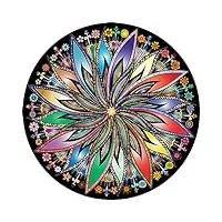 bgraamiens puzzle - fleurs fleuries - 1000 pièces créatif géométrique rond bleu - puzzle mandala coloré