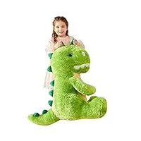 ikasa peluche dinosaure géant animal jouets - grand dinosaure mignon moelleux peluche grosse douce animaux adorable de grande taille - cadeaux pour les enfants filles garçons (60cm, vert)