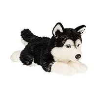 uni-toys - husky noir, couché - 41 cm (longueur) - peluche chien - peluche - doudou