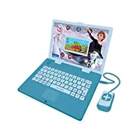 lexibook la reine des neiges frozen ordinateur portable éducatif bilingue anglais/français, jouet pour enfant avec 130 activités d'apprentissage, jeux et musique, bleu et violet, jc798fzi1