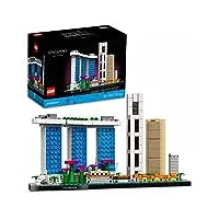 lego 21057 architecture singapour, maquette à construire, loisirs créatifs pour adultes, collection skyline, décoration pour la maison, idée cadeau original pour fête des mères