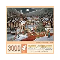 bits and pieces - puzzle 3000 pièces pour adultes 81 cm x 114 cm - esprit de noël - puzzle 3000 pièces vacances hiver ville carré