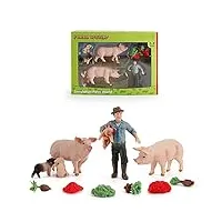 jokfeice lot de 11 figurines d'animaux de la ferme, modèle d'action réaliste, projet scientifique, jouets éducatifs, cadeau d'anniversaire, décoration de gâteau pour enfants