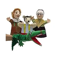 marionnette à main kasperl und pezi 28-80 cm jouet en peluche animaux en peluche pour garçons filles jouet interactif pour le théâtre et les jeux de rôles