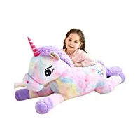 ikasa peluche licorne géante animal jouets,grande licorne mignonne moelleuse peluche grosse douce animaux adorable,cadeaux pour les enfants