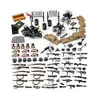 feleph ensemble d'armes militaires - jouet de l'armée - pour figurines de soldats de la guerre mondiale ww2 - blocs de construction - mini pièces d'équipement et pièces - pack d'accessoires compatible
