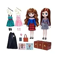 harry potter - coffret deluxe poupÉes 20 cm hermione & ginny wizarding world - poupées figurines articulées hermione et ginny 20 cm - 4 tenues & 12 accessoires - jouet enfant 6 ans et +