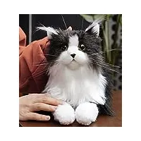 chongker peluche réaliste faite à la main pour chat, compagnon pour animal domestique, cadeau pour filles, garçons, personnes âgées, amoureux des chats, peluche douce mignonne (chat noir)