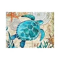 yjpzzg 4000 pièces puzzle animal en bois tortue bleue puzzle enfant 3 4 5 6 ans puzzle en bois cadeau taille finie 141×87cm