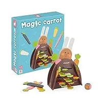 janod - magic carrot - jeu de société enfant - jeu d'adresse et de stratégie - jouet en bois - apprentissage des couleurs - 2 à 4 joueurs - certifié fsc - dès 3 ans, j02473