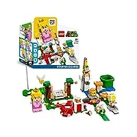 lego 71403 super mario pack de démarrage les aventures de peach, jouet construction, figurine interactive, toad, pour les enfants de 8 ans et plus