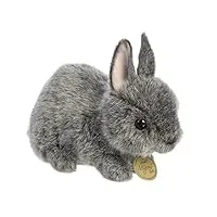 aurora® adorable lapin nain des pays-bas miyoni® – détails réalistes – compagnon chéri – gris 19,1 cm