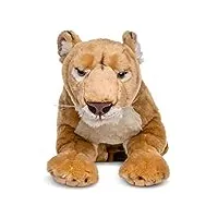 uni-toys - lionne, couchée - 78 cm (longueur) - peluche sauvage, lion - peluche, doudou