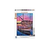 nathan - puzzle 1500 pièces - vue sur le port de sanary-sur-mer - adultes et enfants dès 14 ans - puzzle de qualité supérieure - collection Évasion - 87294