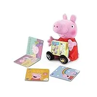 vtech - peppa pig - les petites histoires de peppa, peluche interactive, jouet peppa pig - 2/5 ans - version fr 552205 rose
