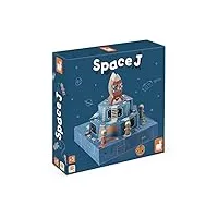 janod - space j - jeu de société enfant - thème espace - jeu de plateau 3d bois et carton - 2 à 4 joueurs - certifié fsc - dès 5 ans, j02474