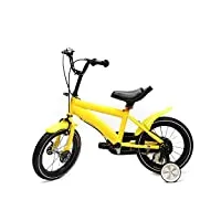 vélo d'apprentissage de vélo pour enfants de 14 pouces avec roues d'entraînement en plein air vélos et véhicules pour enfants tricycles (jaune)